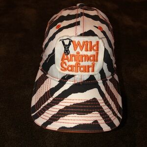 Zebra-Print Wild Animal Safari Cap in Orange and Black